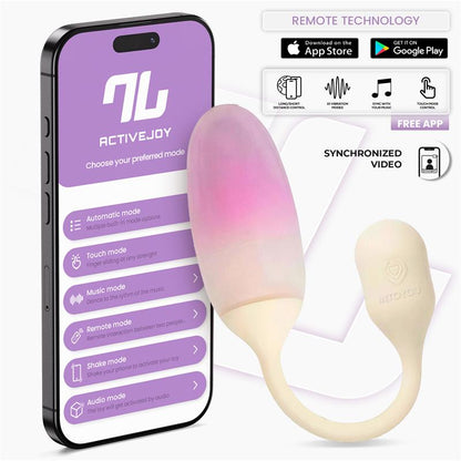 Intoyou App Series huevo vibrador de silicona doble capa con app "NexEgg" - Beige