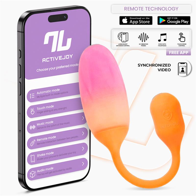 Intoyou App Series huevo vibrador de silicona doble capa con app "NexEgg" - Naranja