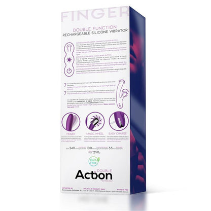 Action vibrador con movimiento finger y rueda estimuladora "No. Two"