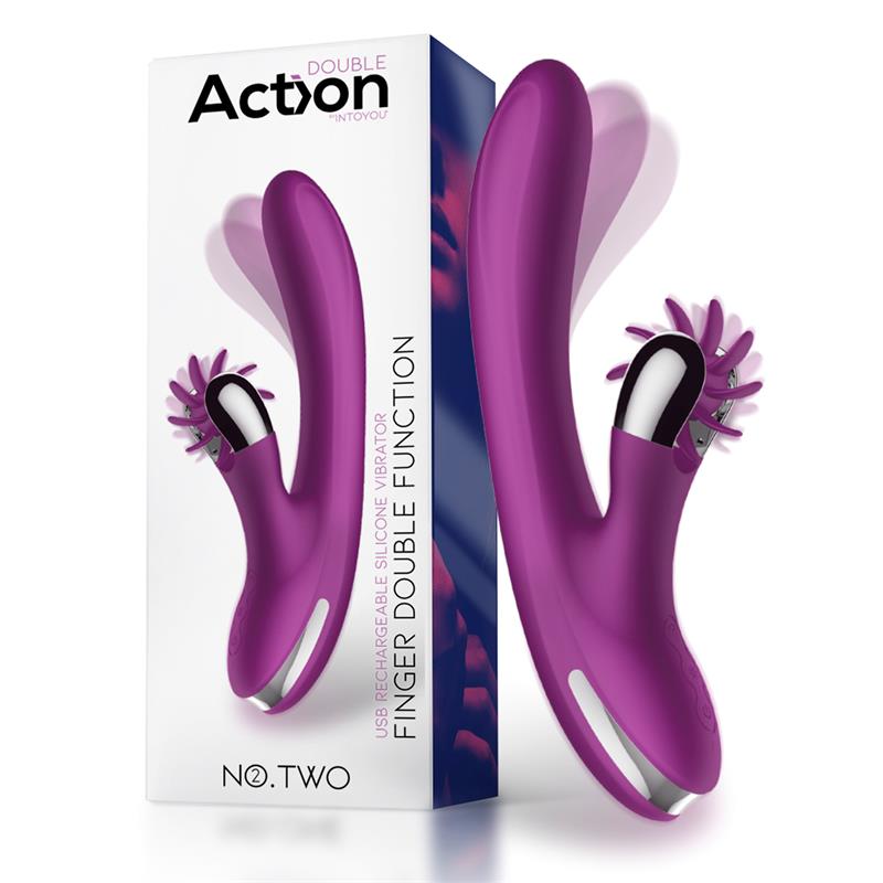Action vibrador con movimiento finger y rueda estimuladora "No. Two"