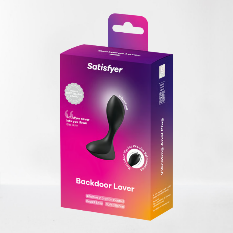 Satisfyer vibrador anal con base de seguridad "Backdoor Lover" - Negro