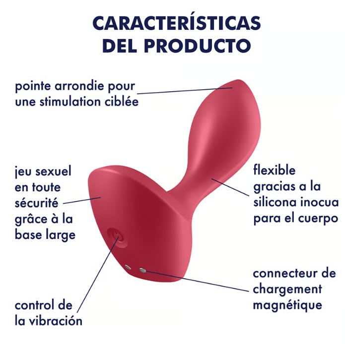 Satisfyer vibrador anal con base de seguridad "Backdoor Lover" - Rojo