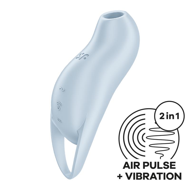 Satisfyer succionador de clítoris con vibración "Pocket Pro 1" - Azul claro