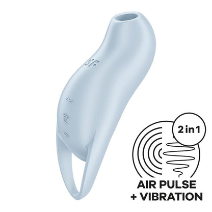 Satisfyer succionador de clítoris con vibración "Pocket Pro 1" - Azul claro