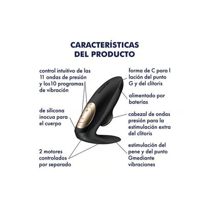 Satisfyer succionador de clítoris con pilas para parejas "Pro 4 Couples Battery"
