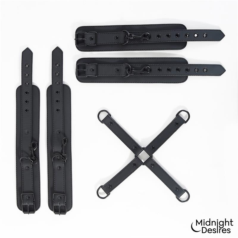 Midnight Desires esposas y ataduras de bondage "Restricciones con Esposas para Muñecas y Tobillos"