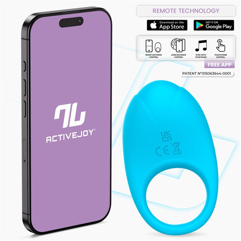 Intoyou anillo vibrador "Ringo" azul (con app)