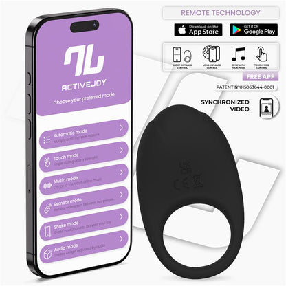 Intoyou App Series anillo vibrador con app "Ringo" - Negro