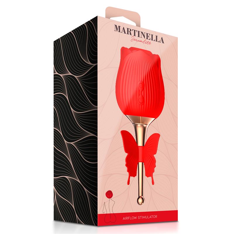 Martinella rosa con succión y mariposa con vibración "Rosa con Succión y Mariposa con Vibración"