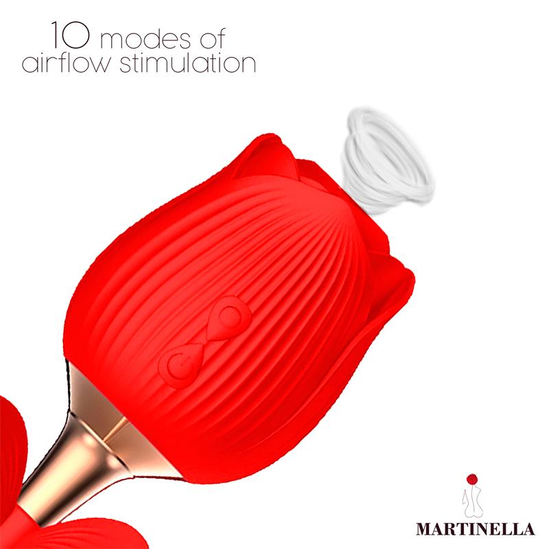 Martinella rosa con succión y mariposa con vibración "Rosa con Succión y Mariposa con Vibración"