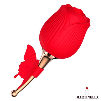 Martinella rosa con succión y mariposa con vibración "Rosa con Succión y Mariposa con Vibración"