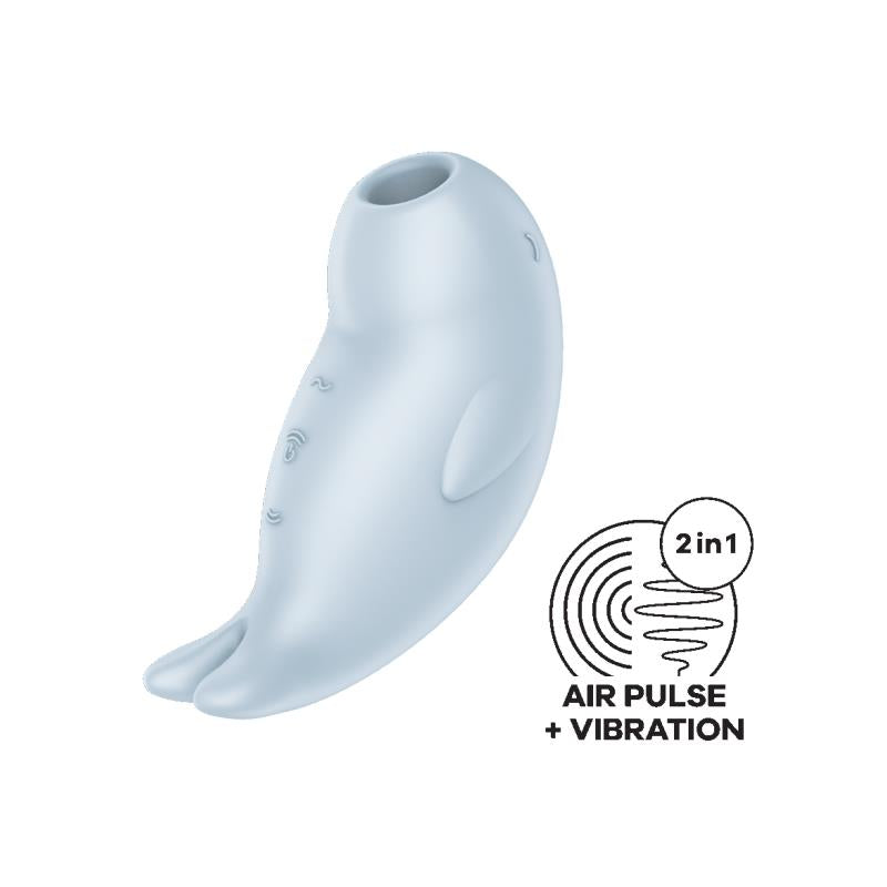 Satisfyer succionador de clítoris con vibración "Seal You Soon" - Azul claro