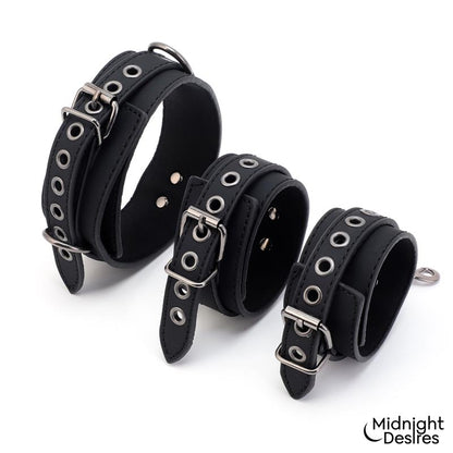 Midnight Desires set de restricciones con collar y esposas "Midnight Desires"