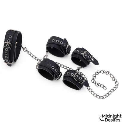Midnight Desires set de restricciones con collar y esposas "Midnight Desires"