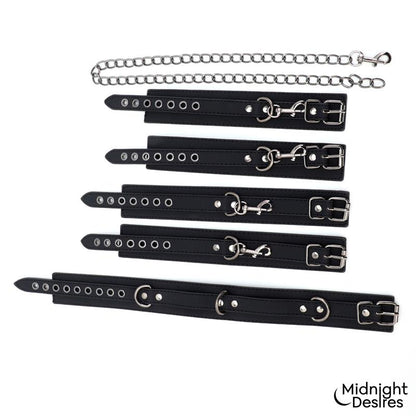 Midnight Desires set de restricciones con collar y esposas "Midnight Desires"