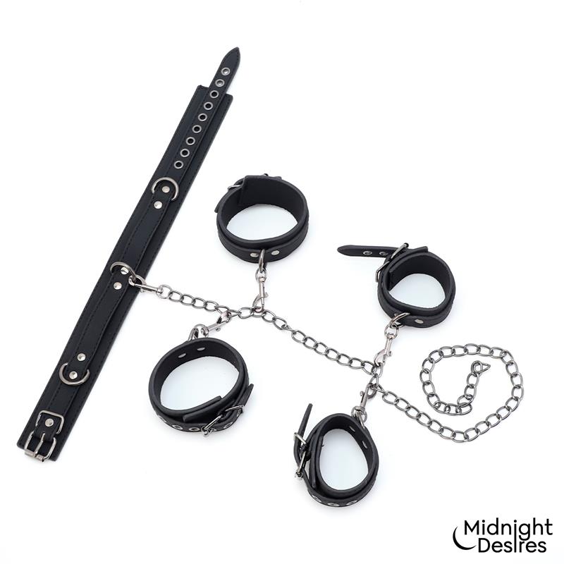 Midnight Desires set de restricciones con collar y esposas "Midnight Desires"