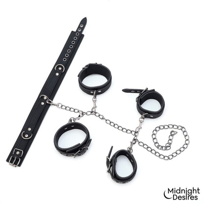 Midnight Desires set de restricciones con collar y esposas "Midnight Desires"