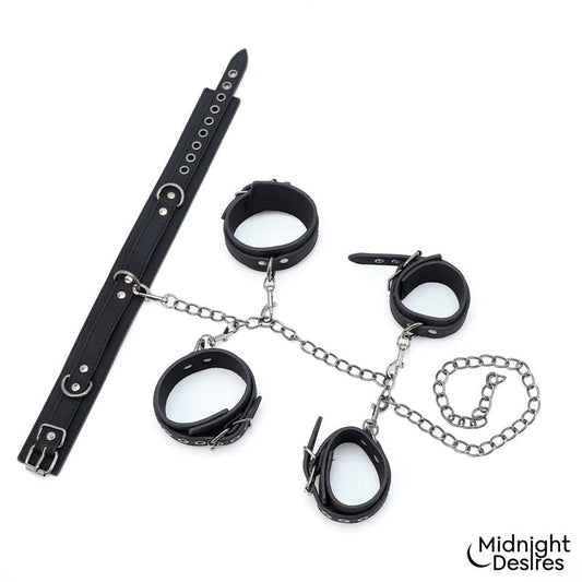 Midnight Desires set de restricciones con collar y esposas "Midnight Desires"