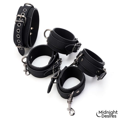 Midnight Desires set de restricciones con collar y esposas "Midnight Desires"