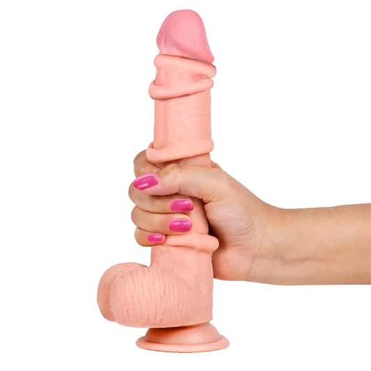 Liketrue dildo realista dual layer retráctil "Slidy" 9