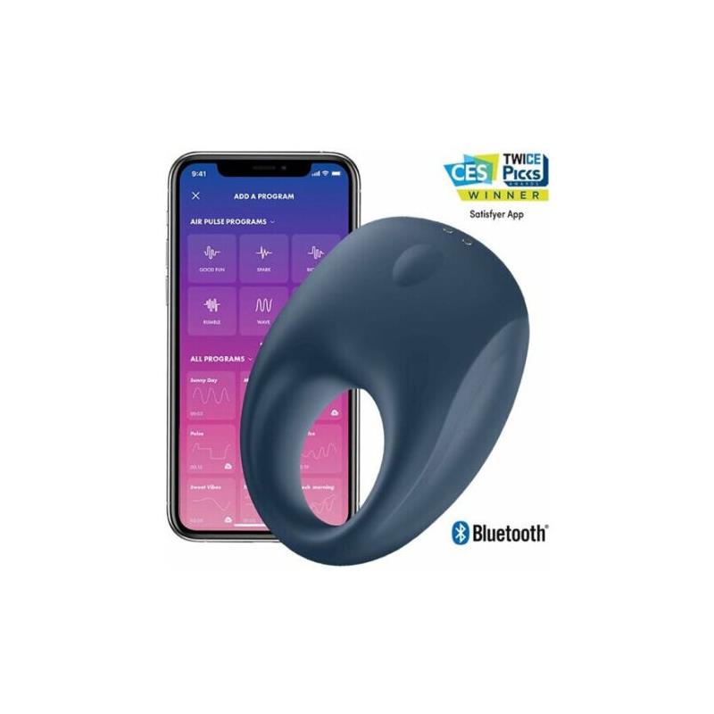 Satisfyer anillo vibrador con app "Strong One" - Azul