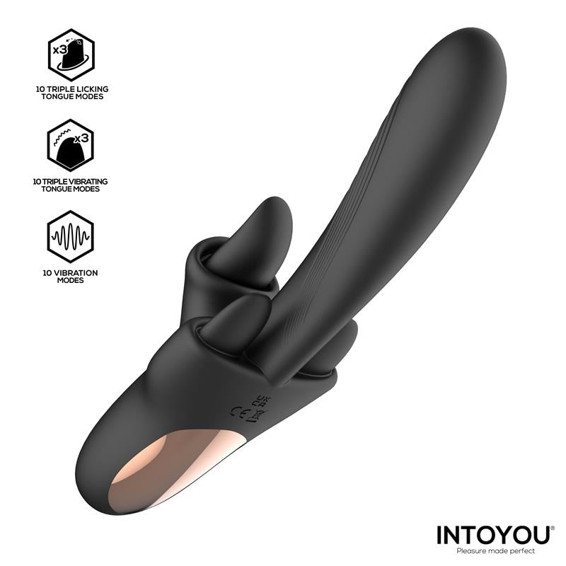 Intoyou vibrador triple lengua "Triton"