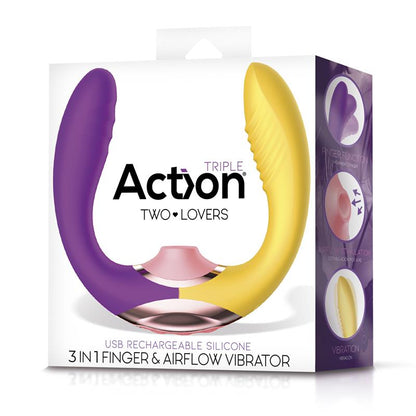 Action succionador de clítoris con finger y vibración "Two Lovers 3 in 1"