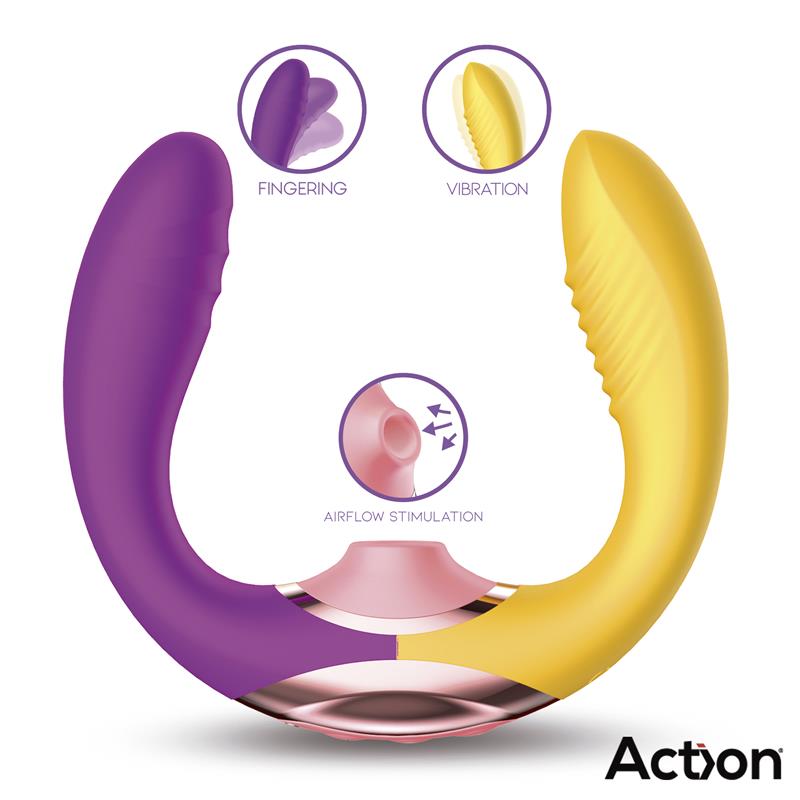Action succionador de clítoris con finger y vibración "Two Lovers 3 in 1"