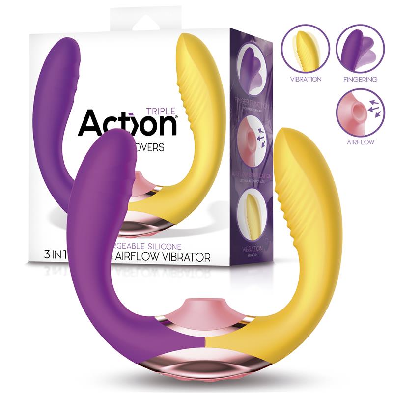 Action succionador de clítoris con finger y vibración "Two Lovers 3 in 1"